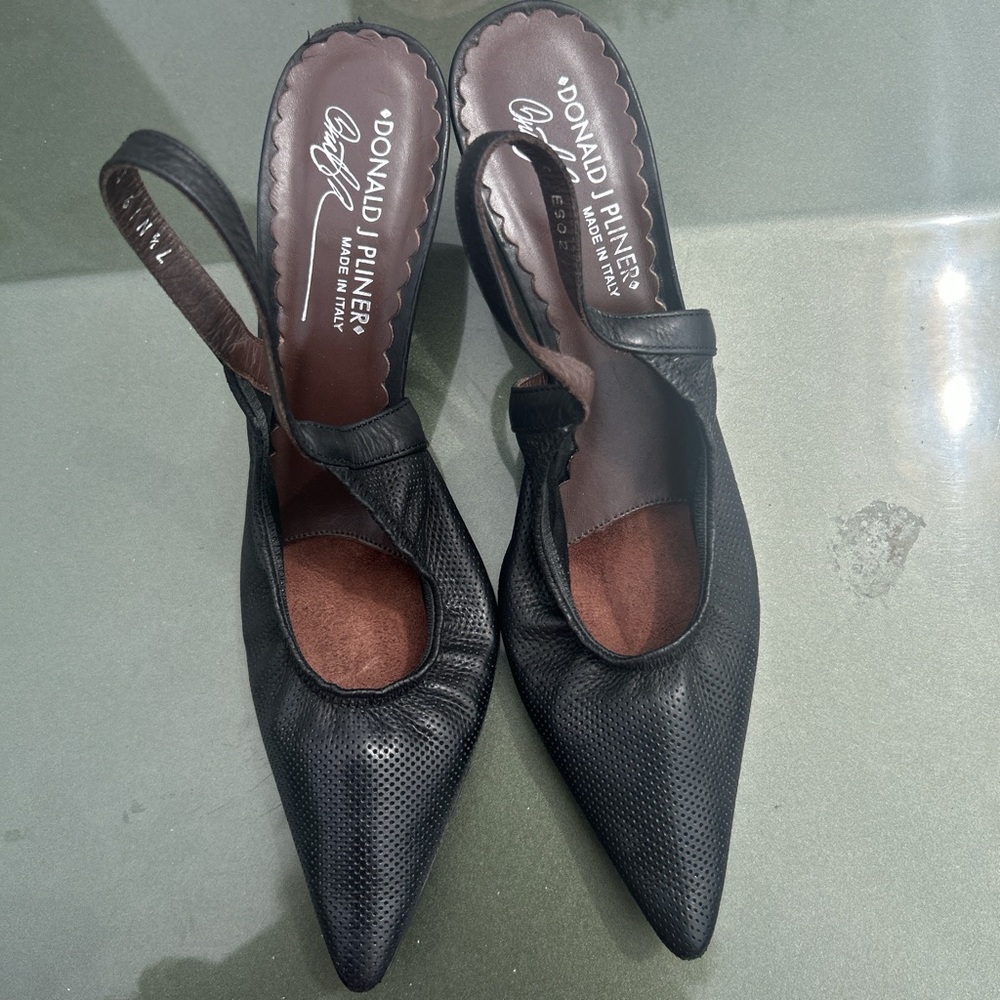 Donald J. Pliner Black Slingback Heels